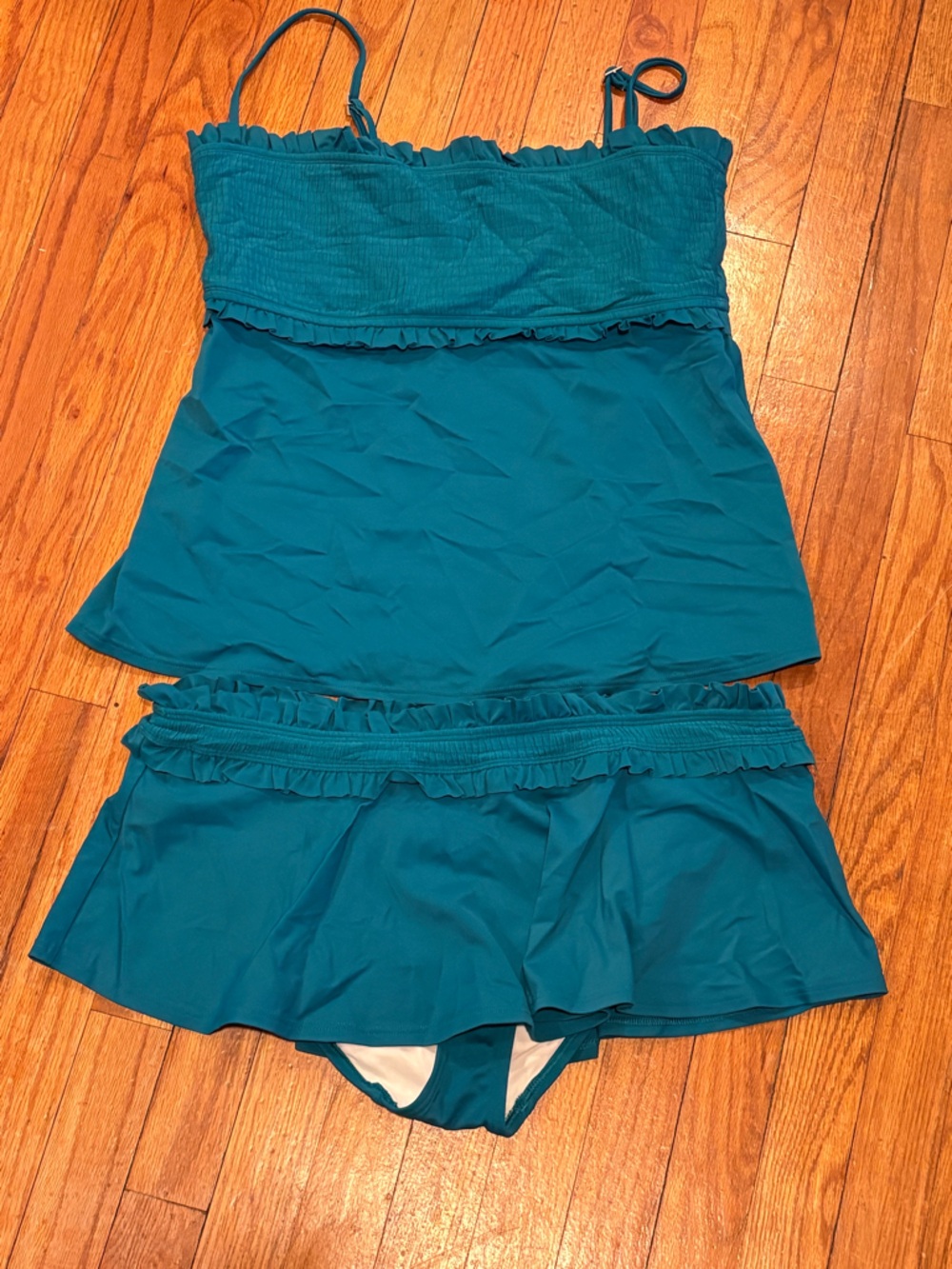 Teal Ruffle Tankini Swim Set - Women Swim